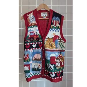 90s Farm Scene Sweater Vest